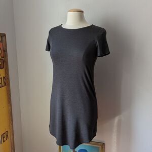 Knit Slate Gray T-Shirt Dress by Arizia Wilfred Free Size XS